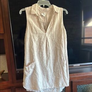 Sigrid Olsen Linen Cream Tunic Top with Elegant Design